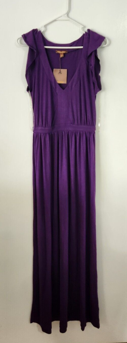 Hive & Honey Sleeveless purple Maxi jersey stretch long Dress SZ M summer nwt